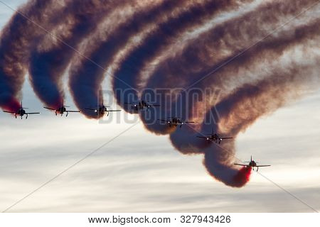 Planes Doing Stunts In The Sky In Spain