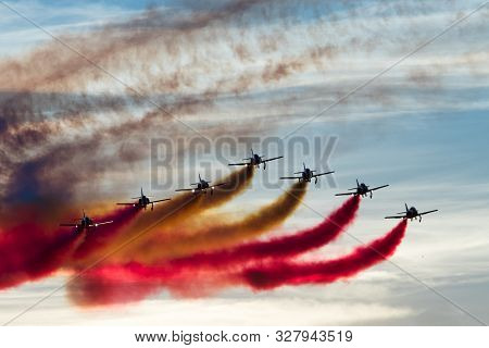 Planes Doing Stunts In The Sky In Spain