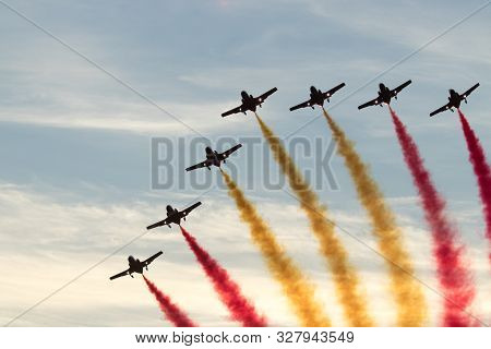 Planes Doing Stunts In The Sky In Spain