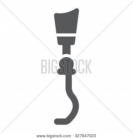 Prosthetic Leg Glyph Icon, Orthopedic And Medical, Artificial Leg Sign, Vector Graphics, A Solid Pat