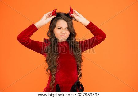 Trick Or Treat. Halloween Costumes Designed After Supernatural Figures. Fancy Imp. Little Girl Red H