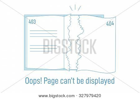 Book Or Notebook With 404 Torn Out Page