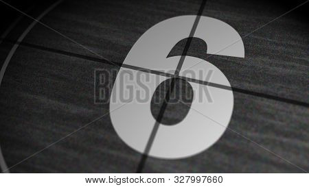 Cinima Leader Vintage Countdown 10 - 1, Old Tv Noise Detailed Lines, Animation 3d Rendering