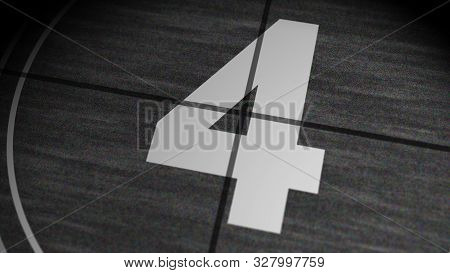 Cinima Leader Vintage Countdown 10 - 1, Old Tv Noise Detailed Lines, Animation 3d Rendering