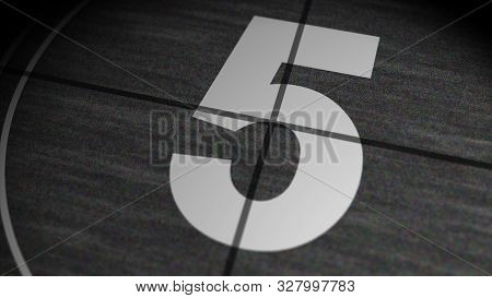 Cinima Leader Vintage Countdown 10 - 1, Old Tv Noise Detailed Lines, Animation 3d Rendering