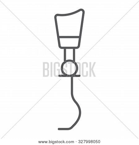 Prosthetic Leg Thin Line Icon, Orthopedic And Medical, Artificial Leg Sign, Vector Graphics, A Linea