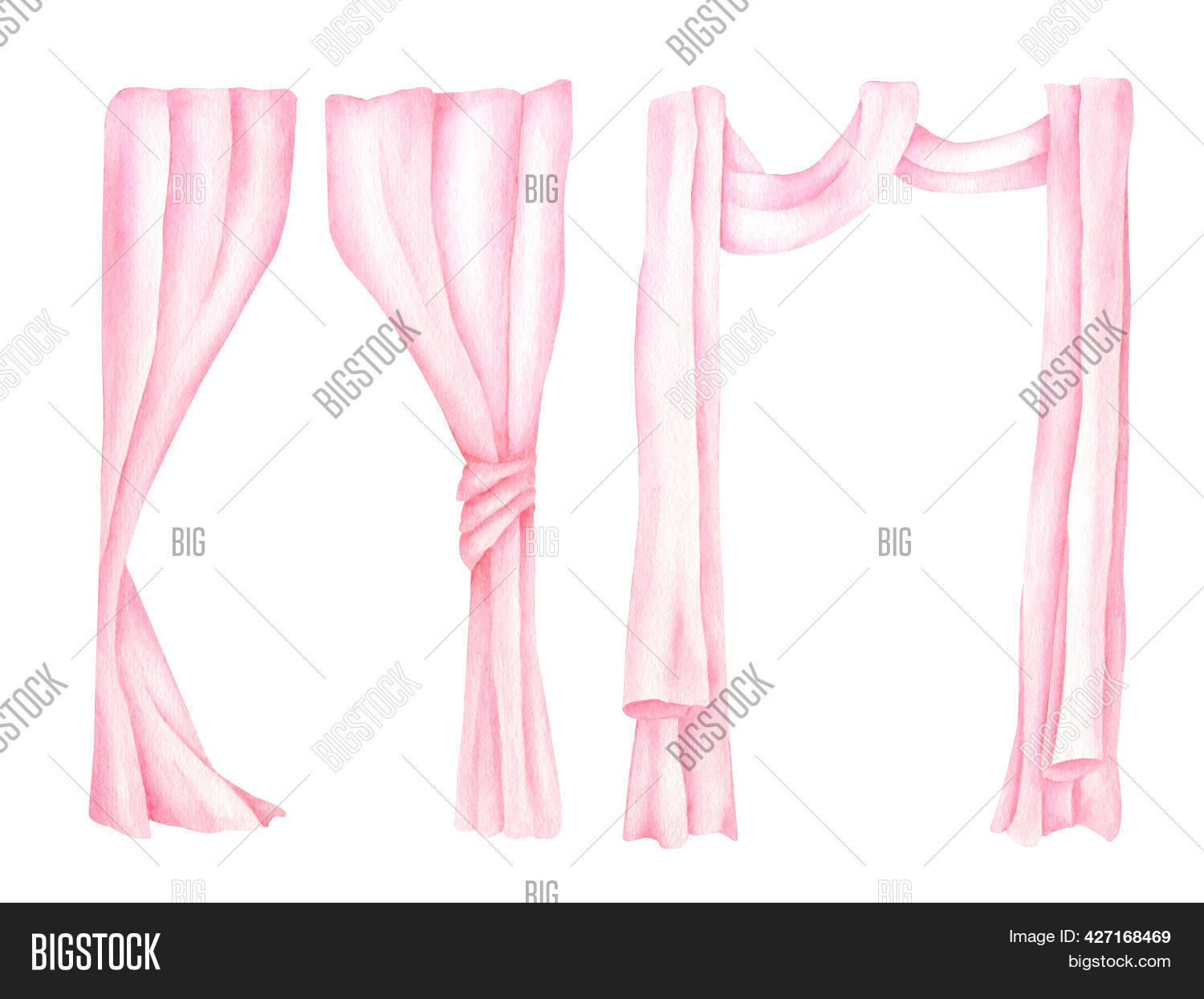 Watercolor Curtains Image & Photo (Free Trial) Bigstock