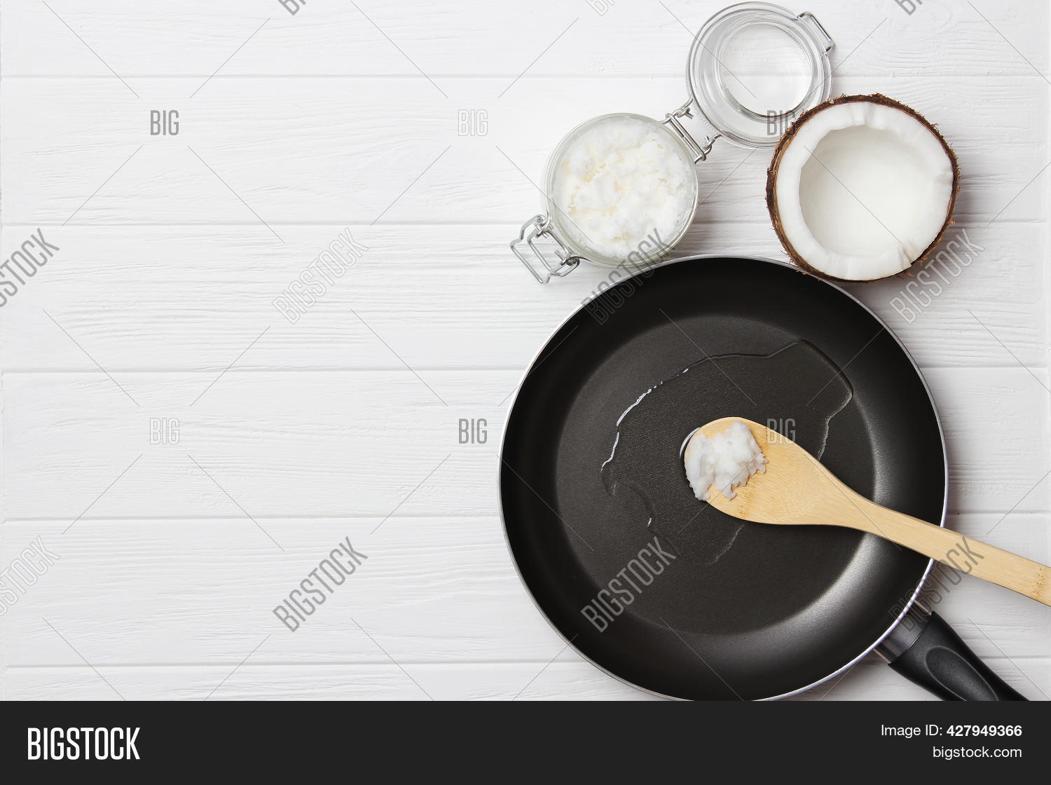 Coconut Oil Frying Pan Image & Photo (Free Trial) Bigstock
