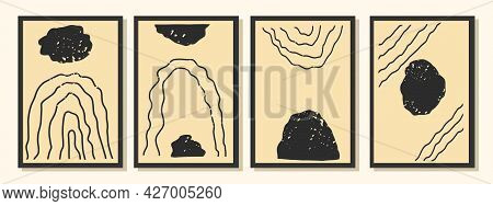 Abstract Posters In The Style Of The 20s. Geometric, Minimalistic, Monochrome, Retro. Wall Decor, Ar