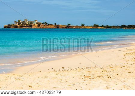 Beach In Antigua And Barbuda Island, West Indies In The Caribbean Sea