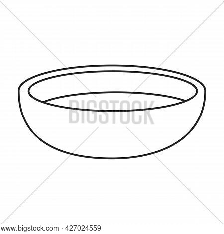 Wooden Basin Vector Icon.outline Vector Icon Isolated On White Background Wooden Basin.