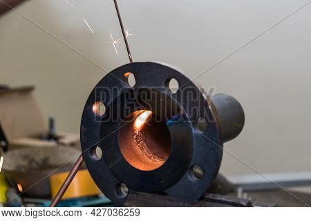 Welding Used In Metalworking By Metalworkers - Close-up