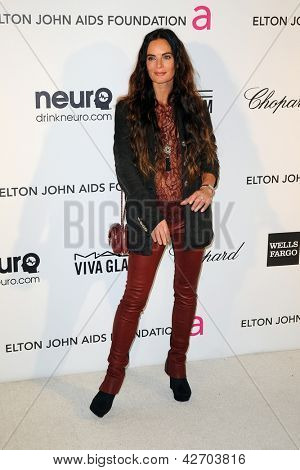 LOS ANGELES - 24 lutego: Gabrielle Anwar przybywa Elton John Aids Foundation 21. ceremonia wręczenia Oscarów