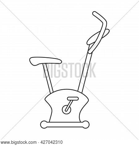 Bike Exercise Vector Outline Icon. Vector Illustration Velosimulator On White Background. Isolated O