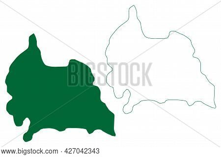 Udaipur District (rajasthan State, Republic Of India) Map Vector Illustration, Scribble Sketch Udaip