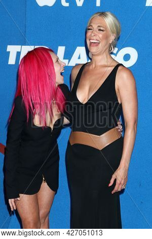 LOS ANGELES - JUL 15:  Juno Temple, Hannah Waddingham at the Ted Lasso Season 2 Premiere Screening at the Pacific Design Center Rooftop on July 15, 2021 in Los Angeles, CA