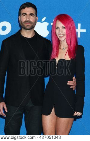 LOS ANGELES - JUL 15:  Brett Goldstein, Juno Temple at the Ted Lasso Season 2 Premiere Screening at the Pacific Design Center Rooftop on July 15, 2021 in Los Angeles, CA