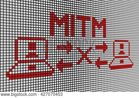 Mitm Text Scoreboard Blurred Background 3d Illustration