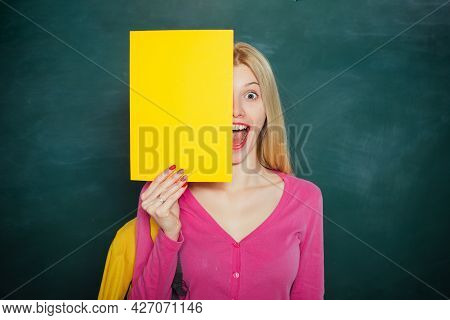 Portrait Of Young Caucasian Female Teacher Or Student. Cheerful Teacher On Lesson. Teaching. Student