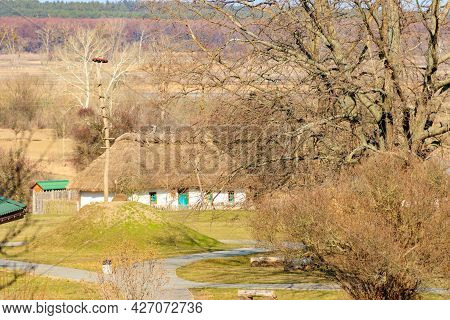 Ancient Traditional Ukrainian Rural Clay House In Subotiv Village In Сherkasy Region, Ukraine