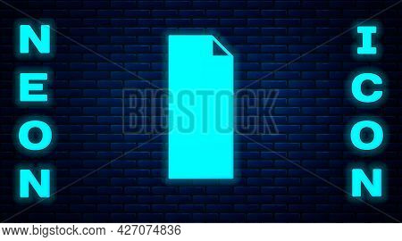 Glowing Neon Grip Tape On A Skateboard Icon Isolated On Brick Wall Background. Vector