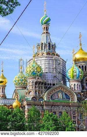1.07.2021 Russia St. Petersburg. Cathedral Of The Savior On Blood. Cathedral Of The Resurrection. Ar