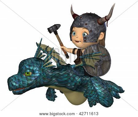 Toon Baby Viking flyver en Pet Dragon
