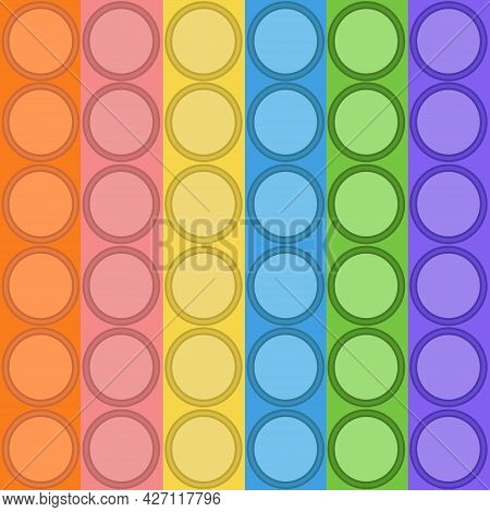 Antistress Pop-it. Children S Popular Toy. Seamless Fabric Or Wallpaper. Flat Illustration. Backgrou