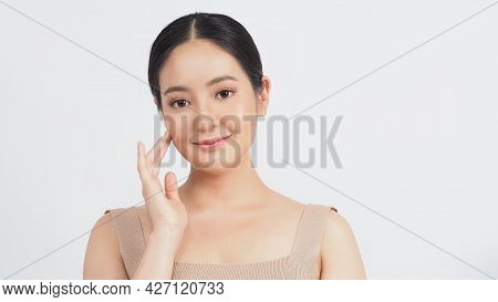 Young Asian Woman Beauty Face Make Up For Skincare Cosmetic