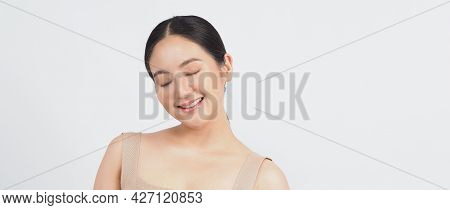 Young Asian Woman Beauty Face Make Up For Skincare Cosmetic