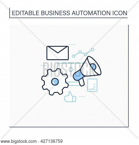 Marketing Automation Line Icon. Help Businesses Scale Relevant. Digital Inviting Potential Customers