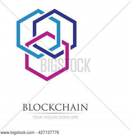 Block Chain Logo Technology Icon. Digital Vector Modern Symbol. Company Logo Design Inspiration.
