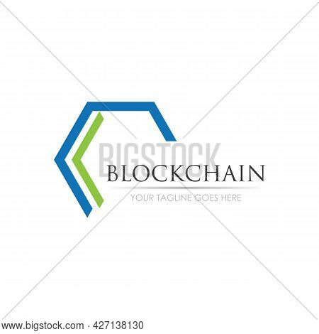 Block Chain Logo Technology Icon. Digital Vector Modern Symbol. Company Logo Design Inspiration.