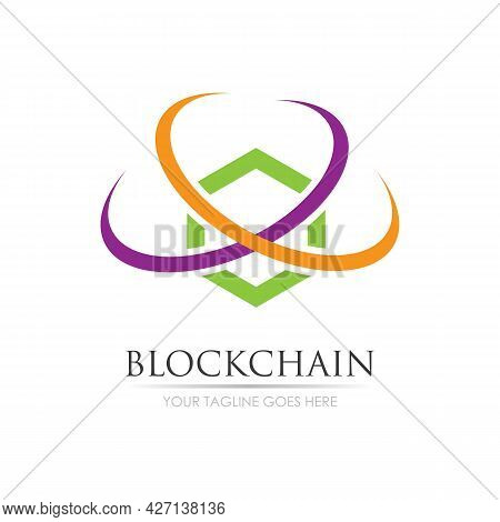 Block Chain Logo Technology Icon. Digital Vector Modern Symbol. Company Logo Design Inspiration.
