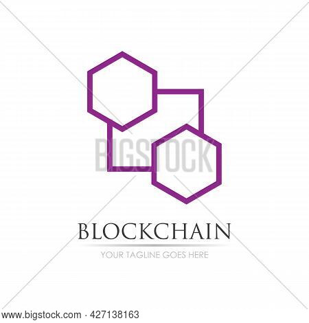 Block Chain Logo Technology Icon. Digital Vector Modern Symbol. Company Logo Design Inspiration.