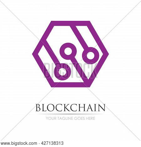 Block Chain Logo Technology Icon. Digital Vector Modern Symbol. Company Logo Design Inspiration.