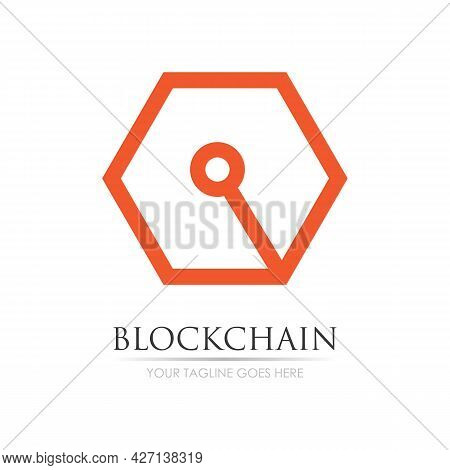 Block Chain Logo Technology Icon. Digital Vector Modern Symbol. Company Logo Design Inspiration.