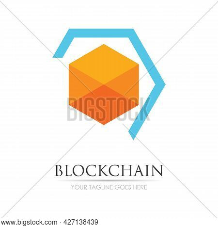 Block Chain Logo Technology Icon. Digital Vector Modern Symbol. Company Logo Design Inspiration.