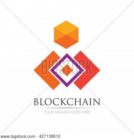 Block Chain Logo Technology Icon. Digital Vector Modern Symbol. Company Logo Design Inspiration.