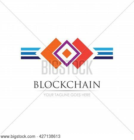 Block Chain Logo Technology Icon. Digital Vector Modern Symbol. Company Logo Design Inspiration.