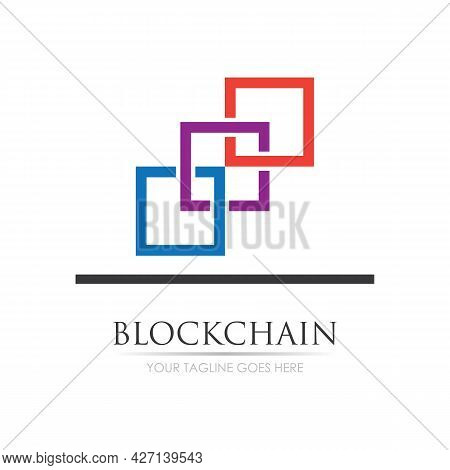 Block Chain Logo Technology Icon. Digital Vector Modern Symbol. Company Logo Design Inspiration.