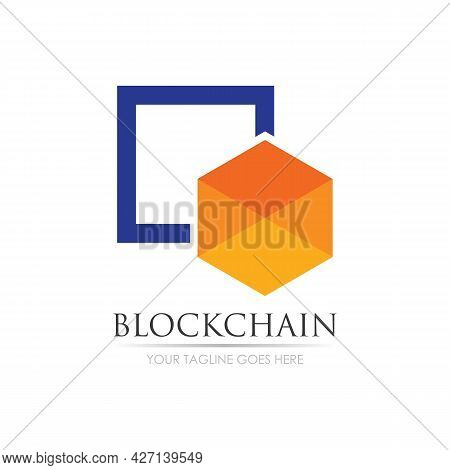 Block Chain Logo Technology Icon. Digital Vector Modern Symbol. Company Logo Design Inspiration.