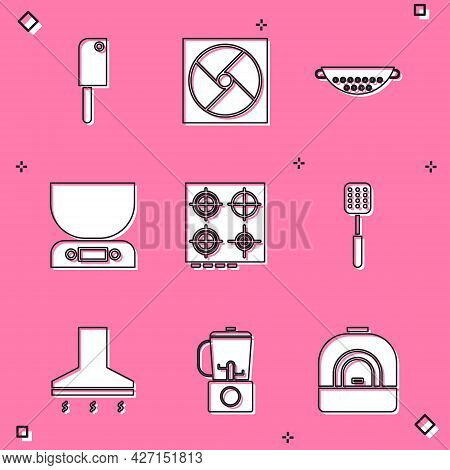 Set Meat Chopper, Ventilation, Kitchen Colander, Electronic Scales, Gas Stove, Spatula, Extractor Fa