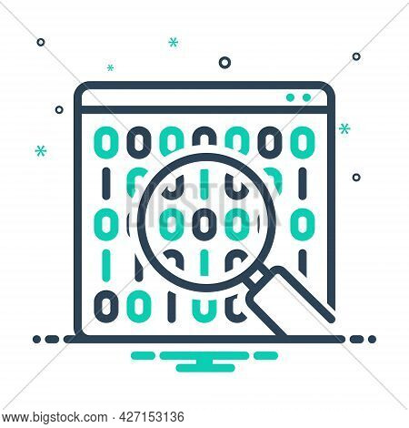 Mix Icon For Binary-data-search-symbol Analytics Coding Software Storage Magnifying Binary-code Tech