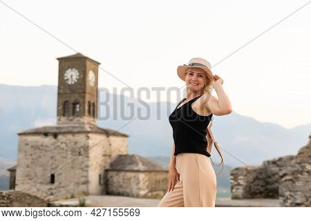 Gjirokaster, Albania. People Enjoying The Peaceful Atmosphere In Quarters Of Old City Unesco World H