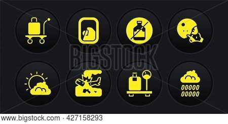 Set Sun And Cloud Weather, Modern Pilot Helmet, Plane Crash, Scale With Suitcase, No Alcohol, Airpla