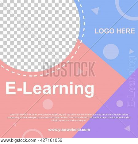 E-learning Social Media Post Banner Template. Editable For So Web Banner For Social Media.vector Ill