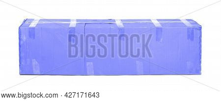 Very Large Blue Cardboard Box, Isolated On White