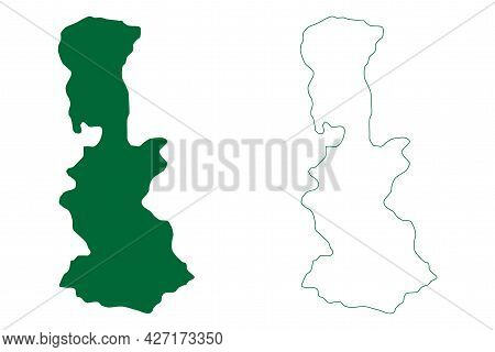 South Sikkim District (sikkim State, Republic Of India) Map Vector Illustration, Scribble Sketch Sou