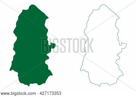 West Sikkim District (sikkim State, Republic Of India) Map Vector Illustration, Scribble Sketch West